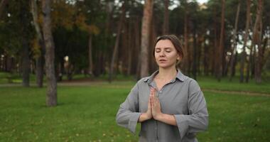 Experience serenity through peaceful meditation in a beautiful and tranquil park setting video
