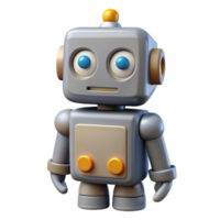 spectacular intense retro Robot character with a square body and circular head. Geometric design, grey flat color with Scalable Design. ultra HD png