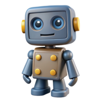 splendid mid-century Robot character with a square body and circular head. Geometric design, grey flat color with Scalable Design. masterfully captured png