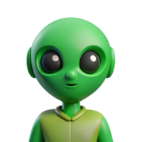 hypnotic exceptional Alien character with a large head and small body. Minimal design, green flat color with Scalable Design. png