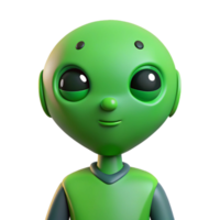dramatic sought-after Alien character with a large head and small body. Minimal design, green flat color with Scalable Design. png
