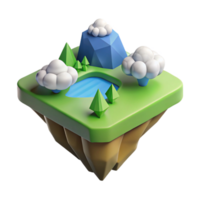 majestic signature Isometric floating island with clean lines and minimal details with Scalable Design. png