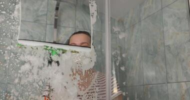 Enjoy a refreshing shower with vibrant soap bubbles, making every wash delightful video