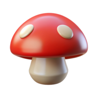 elegant artistic Minimalist mushroom with a rounded cap. Flat red, clean lines with Scalable Design. authentic png