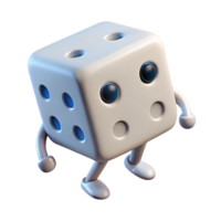 tranquil serene Square dice character with dots. White, clean lines with Scalable Design. studio quality png
