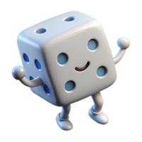 exquisite romantic organic Square dice character with dots. White, clean lines with Scalable Design. expertly shot png