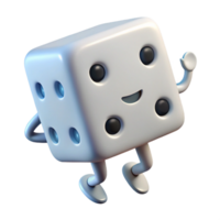 picturesque notable Square dice character with dots. White, clean lines with Scalable Design. png
