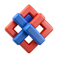 sumptuous gothic Interlocking geometric squares, crisp edges, flat red and blue with Scalable Design. genuine png