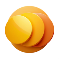 dynamic pristine Overlapping circles, clean lines, flat yellow and orange with Scalable Design. genuine png