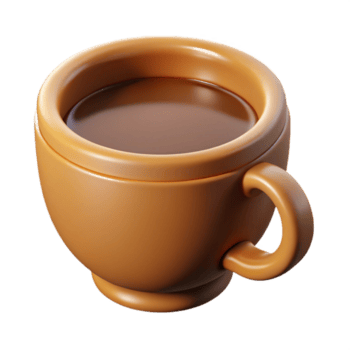 Maravilhoso meio século fresco arestas definir uma estilizado café copo. peso único AVC. plano Castanho com escalável Projeto. estúdio qualidade png