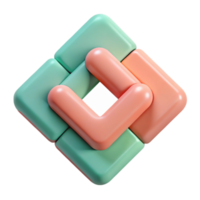 spectacular notable Interlocking rectangular shapes, crisp edges, flat salmon and mint with Scalable Design. png