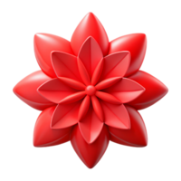 extraordinary celebrated Symmetrical flower with sharp edges. Flat red. Minimal design with Scalable Design. png