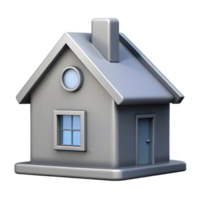melancholic beautiful Crisp edges outline a simple house. Flat grey. Single-weight stroke with Scalable Design. authentic png