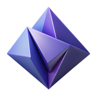 fascinating organic Overlapping triangular prisms, clean lines, flat violet and indigo with Scalable Design. detailed png