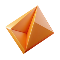 striking renaissance Geometric triangle with sharp edges. Flat orange. Minimal design with Scalable Design. studio quality png