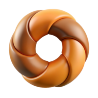 glorious mysterious rustic Interlocking circular segments, crisp edges, flat orange and brown with Scalable Design. precision png