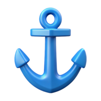 mesmerizing artistic Crisp edges define a simple anchor. Flat blue. Single-weight stroke with Scalable Design. 4K png