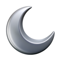 melancholic mesmerizing Minimal symmetrical crescent moon, single-weight stroke, flat silver with Scalable Design. premium png