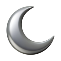 captivating dramatic industrial Minimal symmetrical crescent moon, single-weight stroke, flat silver with Scalable Design. precision png