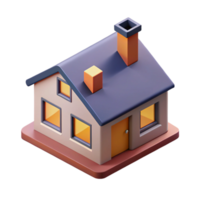 impressive inspired Isometric house with a chimney and windows. Crisp edges, flat color with Scalable Design. png
