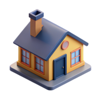magnificent unforgettable Isometric house with a chimney and windows. Crisp edges, flat color with Scalable Design. png