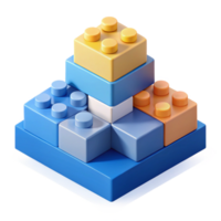 sought-after renaissance Isometric set of building blocks. Crisp edges, flat color, with Scalable Design. expertly shot png