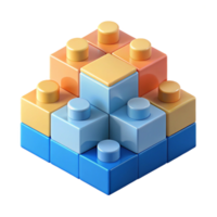 dramatic reflective retro Isometric set of building blocks. Crisp edges, flat color, with Scalable Design. top-tier png