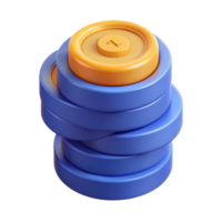 picturesque coastal Isometric stack of coins. Minimal design, single-weight stroke with Scalable Design. handcrafted png