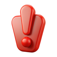 reflective wonderful Clean lines exclamation mark character, red, with Scalable Design. elite png