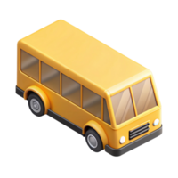 sumptuous joyful minimalist Isometric bus, clean lines, symmetrical, flat yellow color with Scalable Design. masterfully captured png