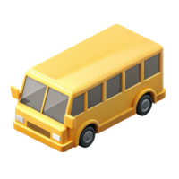 energetic hypnotic Isometric bus, clean lines, symmetrical, flat yellow color with Scalable Design. flawless png