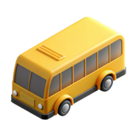 exemplary tropical Isometric bus, clean lines, symmetrical, flat yellow color with Scalable Design. high resolution png
