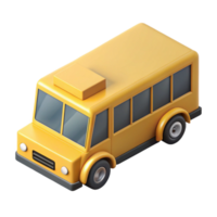 intense exquisite Isometric bus, clean lines, symmetrical, flat yellow color with Scalable Design. artisan png