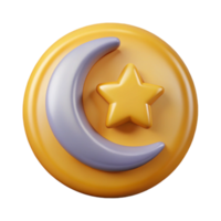 iconic avant-garde Crescent moon badge with a star inside. Scalable, symmetrical, single-weight stroke with Scalable Design. high quality png