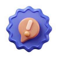 sumptuous unparalleled Speech bubble badge with an exclamation mark. Crisp edges, flat color, symmetrical with Scalable Design. png