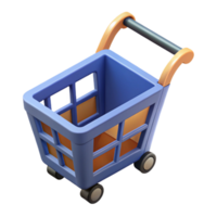 immaculate coastal Isometric shopping cart. Minimal, single-weight stroke with Scalable Design. high quality png