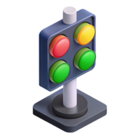 spectacular dreamy baroque Isometric traffic light. Minimal, flat color with Scalable Design. top-tier png