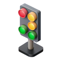glorious nostalgic artistic Isometric traffic light. Minimal, flat color with Scalable Design. crisp png