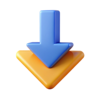 dazzling futuristic Download arrow pictogram. Geometric, symmetrical, with Scalable Design. perfect clarity png