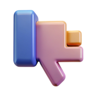 memorable impressionist Thumbs down pictogram. Geometric, symmetrical, with Scalable Design. perfect clarity png