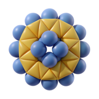 beautiful art deco A symmetrical arrangement of circles and triangles, crisp edges, flat color with Scalable Design. top-tier png