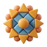 dramatic whimsical abstract A symmetrical arrangement of circles and triangles, crisp edges, flat color with Scalable Design. high quality png