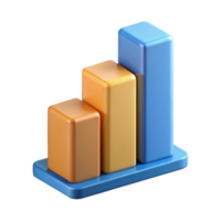 enchanting rustic Stacked bar graph with three segments. Flat color, crisp edges, minimal design with Scalable Design. expertly shot png
