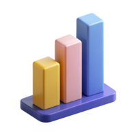 sumptuous surreal Stacked bar graph with three segments. Flat color, crisp edges, minimal design with Scalable Design. gallery standard png