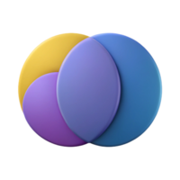 elegant distinguished Venn diagram with two overlapping circles. Scalable, single-weight stroke, flat color with Scalable Design. png