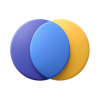notable urban Venn diagram with two overlapping circles. Scalable, single-weight stroke, flat color with Scalable Design. gallery standard png