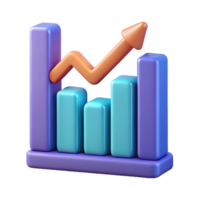 glorious reflective abstract Graph icon with a rising line. Scalable, clean lines, single-weight stroke with Scalable Design. authentic png