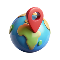 stunning playful creative World map with location pin. Minimal design, single-weight stroke, flat color with Scalable Design. high resolution png