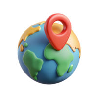 distinguished organic World map with location pin. Minimal design, single-weight stroke, flat color with Scalable Design. museum quality png