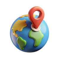 breathtaking creative World map with location pin. Minimal design, single-weight stroke, flat color with Scalable Design. authentic png